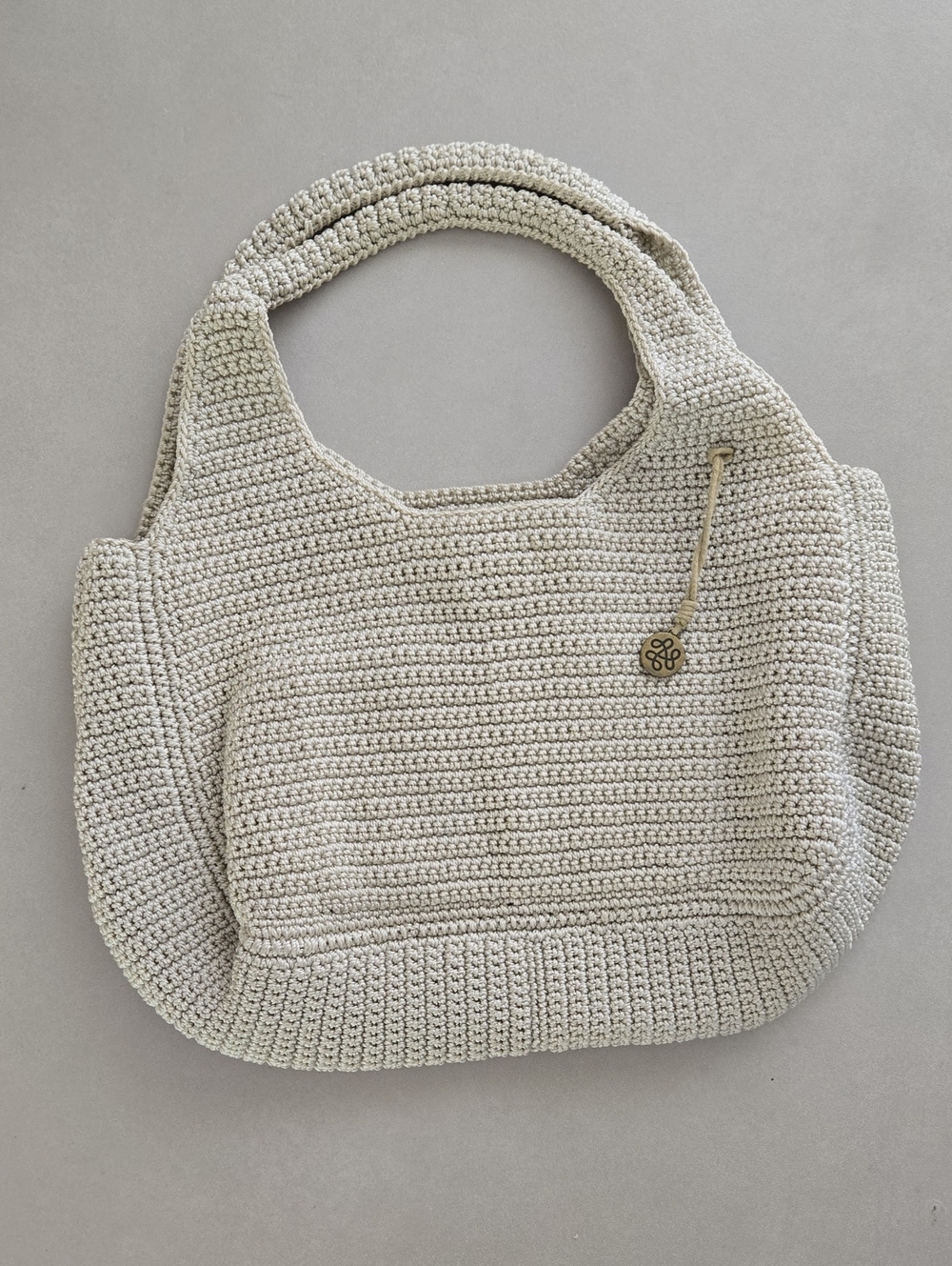 The Sak Cream Hand-crocheted Shoulder Bag